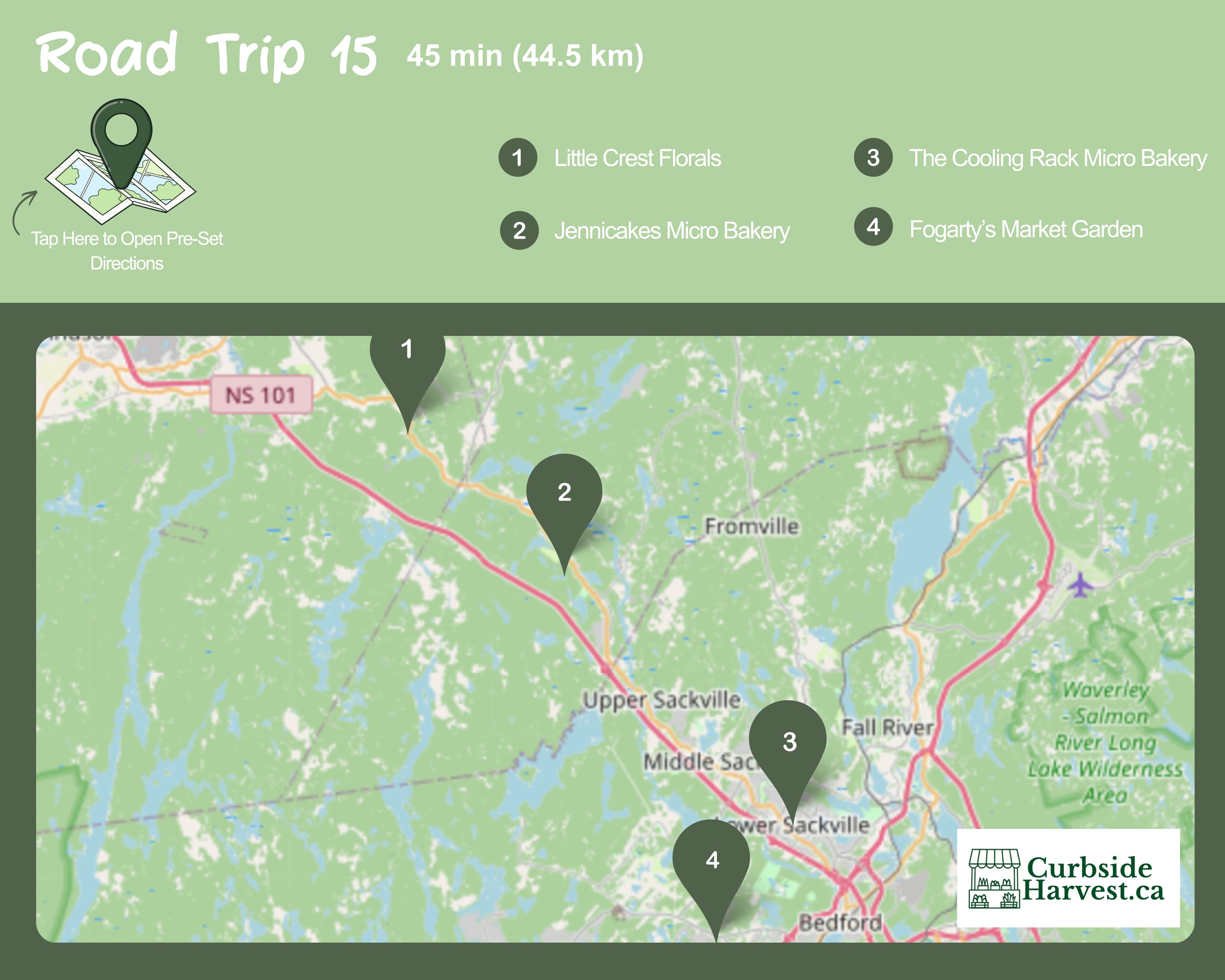 Sackville & Mount Uniacke Area — Halifax Regional Municipality & Hants County route preview
