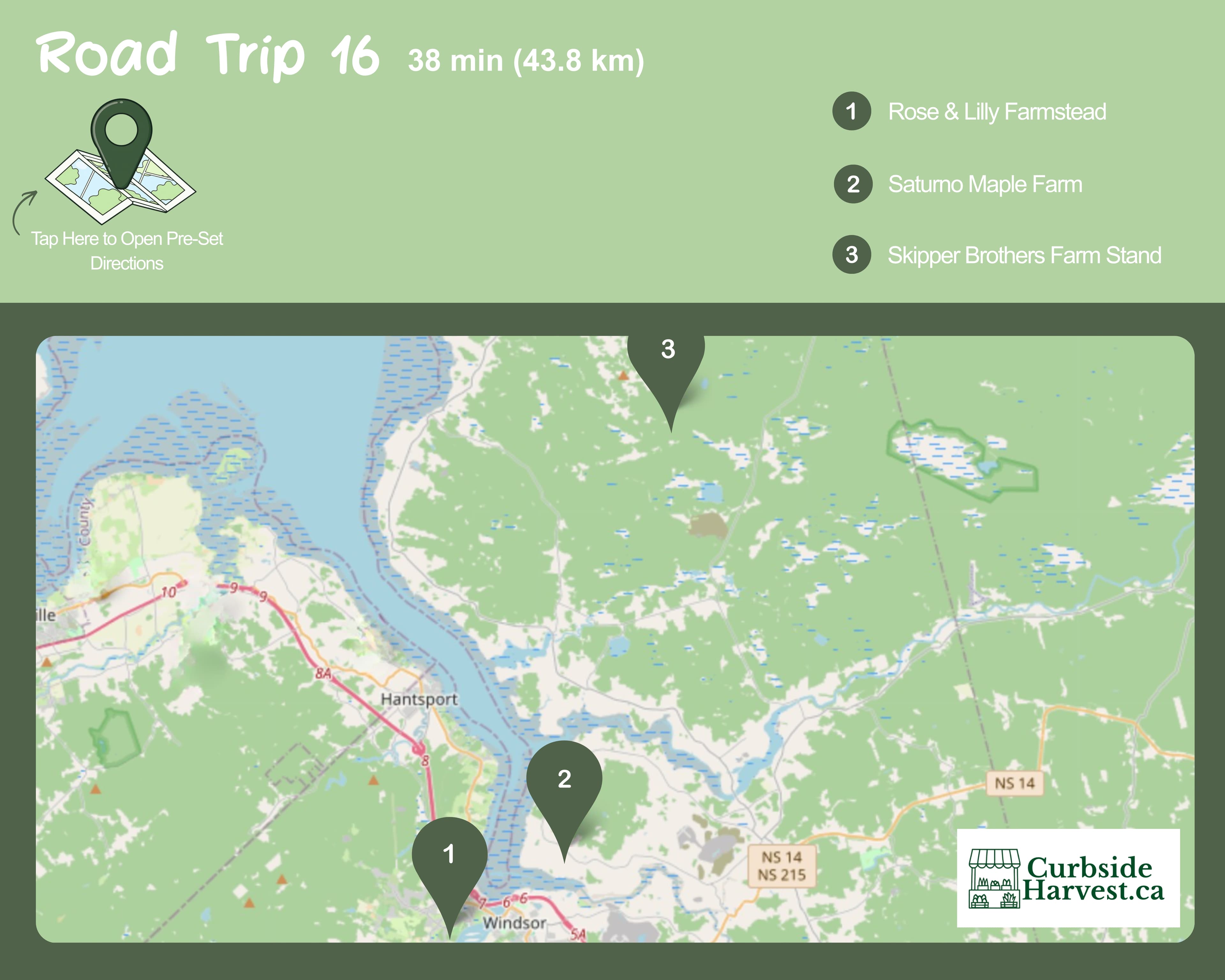 Around Windsor — Hants County route preview